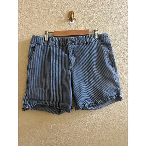 Vince Women's Gray Blue Striped Denim Shorts Sz 29 - Picture 1 of 5